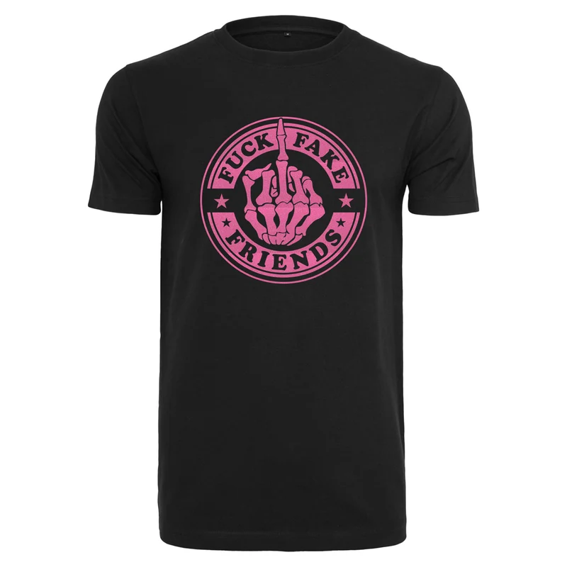 T-Shirt - Fuck Fake Friends - Druck Neon Rosa - verschiedene Farben zur Auswahl