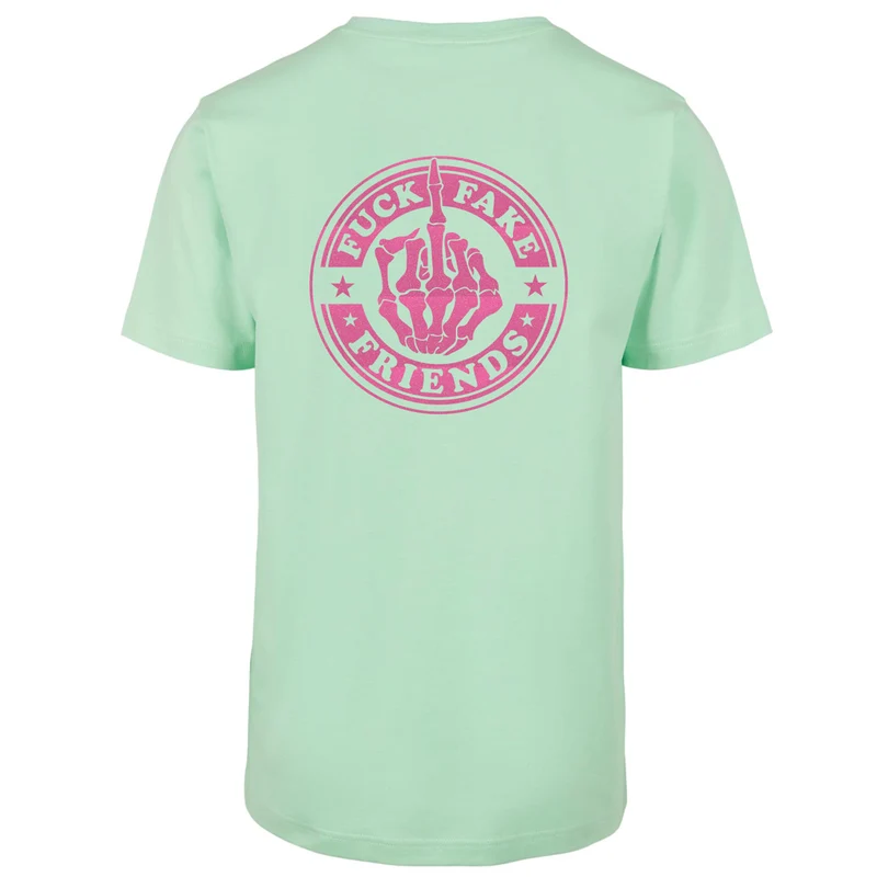 T-Shirt - Fuck Fake Friends - Druck Neon Rosa - verschiedene Farben zur Auswahl