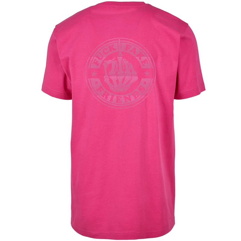 T-Shirt - Fuck Fake Friends - Druck Neon Rosa - verschiedene Farben zur Auswahl