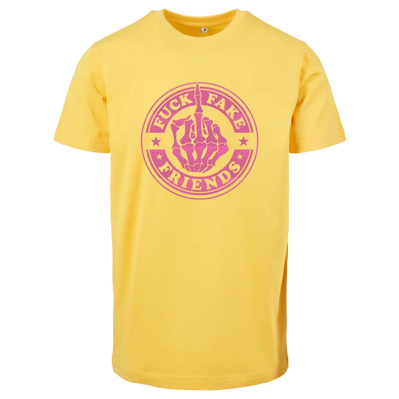 T-Shirt - Fuck Fake Friends - Druck Neon Rosa - verschiedene Farben zur Auswahl