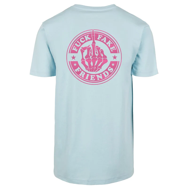 T-Shirt - Fuck Fake Friends - Druck Neon Rosa - verschiedene Farben zur Auswahl
