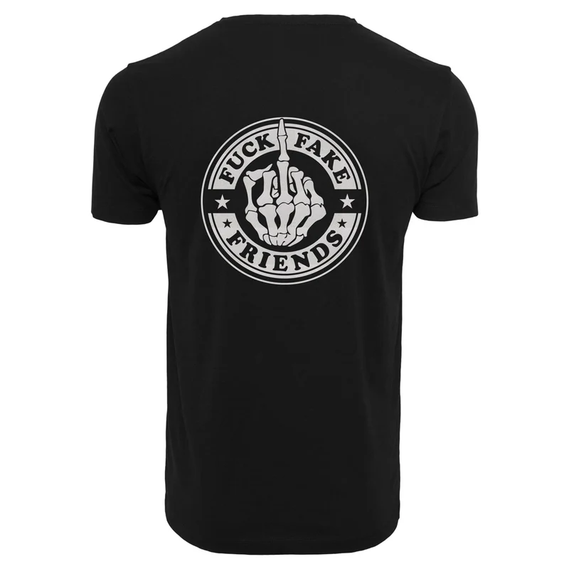 T-Shirt - Fuck Fake Friends - Druck Weiß Rainbow - verschiedene Farben zur Auswahl