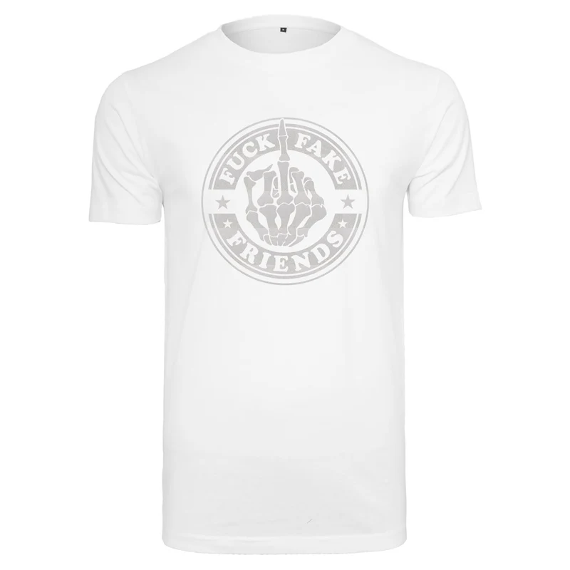 T-Shirt - Fuck Fake Friends - Druck Weiß Rainbow - verschiedene Farben zur Auswahl