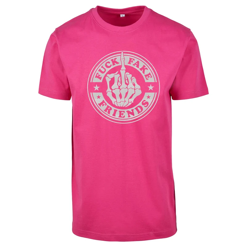 T-Shirt - Fuck Fake Friends - Druck Weiß Rainbow - verschiedene Farben zur Auswahl
