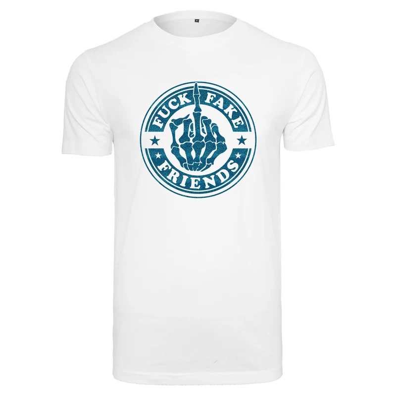 T-Shirt - Fuck Fake Friends - Druck Blau - verschiedene Farben zur Auswahl