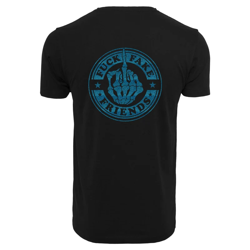 T-Shirt - Fuck Fake Friends - Druck Blau - verschiedene Farben zur Auswahl