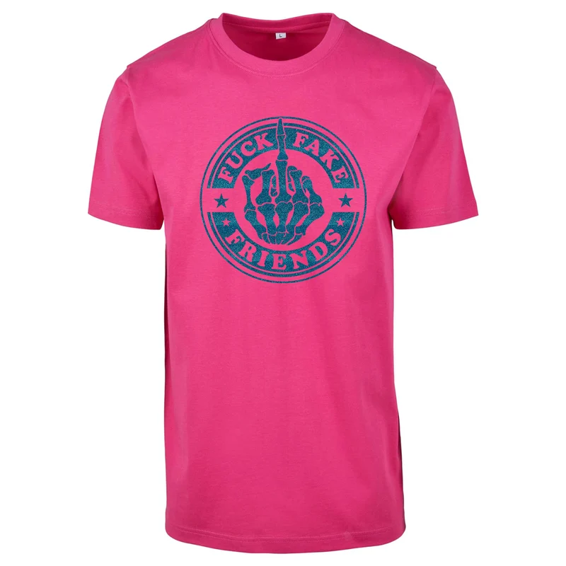 T-Shirt - Fuck Fake Friends - Druck Blau - verschiedene Farben zur Auswahl