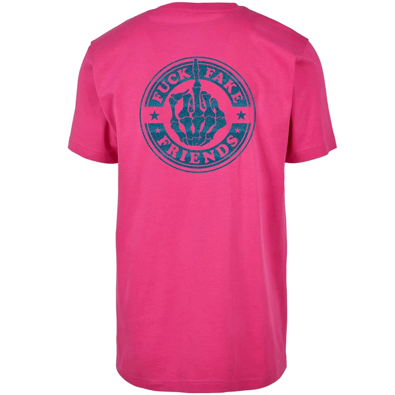 T-Shirt - Fuck Fake Friends - Druck Blau - verschiedene Farben zur Auswahl
