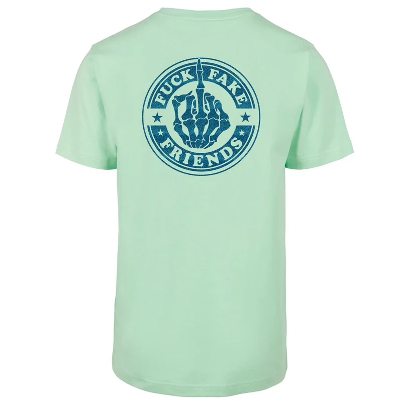T-Shirt - Fuck Fake Friends - Druck Blau - verschiedene Farben zur Auswahl