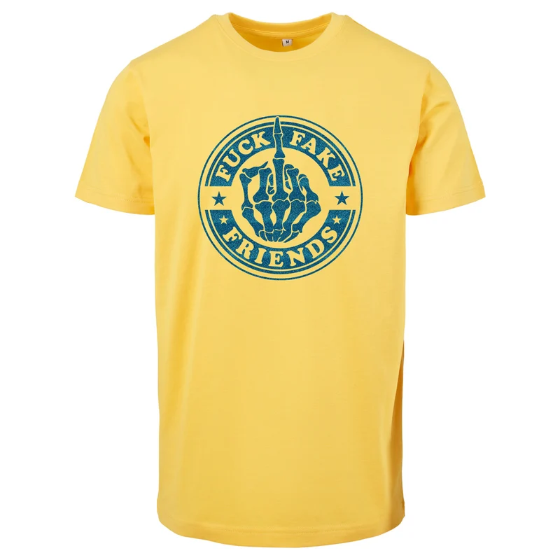 T-Shirt - Fuck Fake Friends - Druck Blau - verschiedene Farben zur Auswahl