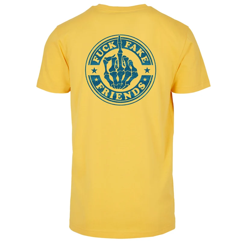 T-Shirt - Fuck Fake Friends - Druck Blau - verschiedene Farben zur Auswahl
