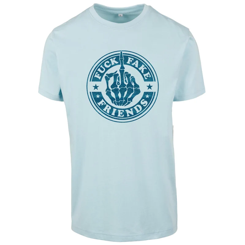 T-Shirt - Fuck Fake Friends - Druck Blau - verschiedene Farben zur Auswahl