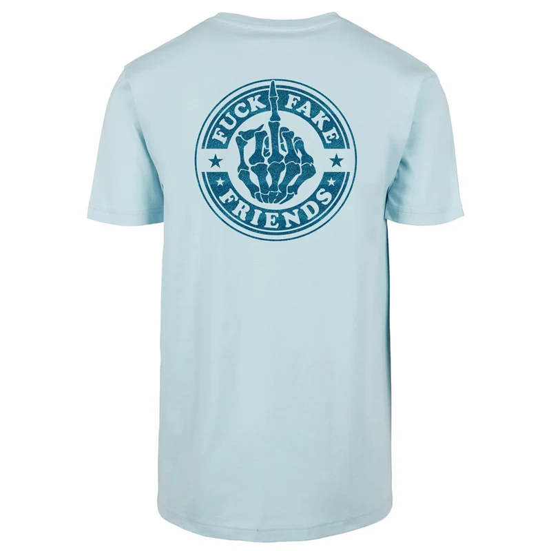 T-Shirt - Fuck Fake Friends - Druck Blau - verschiedene Farben zur Auswahl