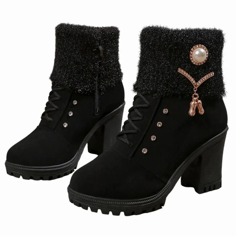 Runa | Damen Orthopädische Stiefel mit Absatz und Fell