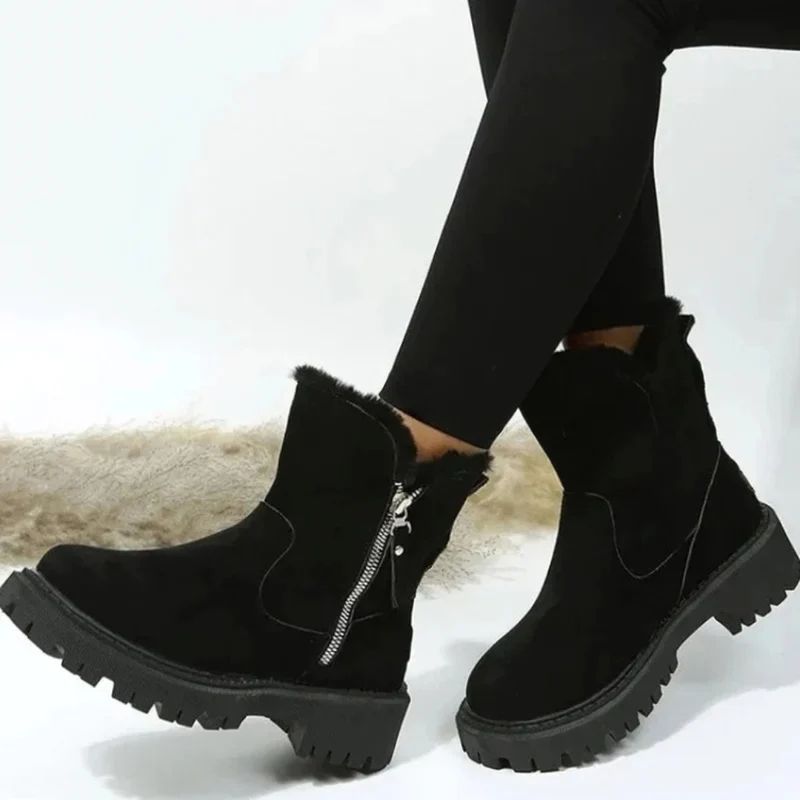 Silvia | Damen Stiefel mit Plateau Sohle und Reißverschluss