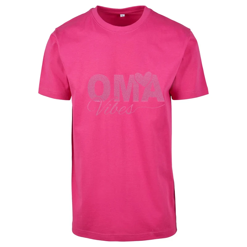T-Shirt Shirt - Oma Vibes - Druck Neon Rosa Glitter - verschiedene Farben zur Auswahl