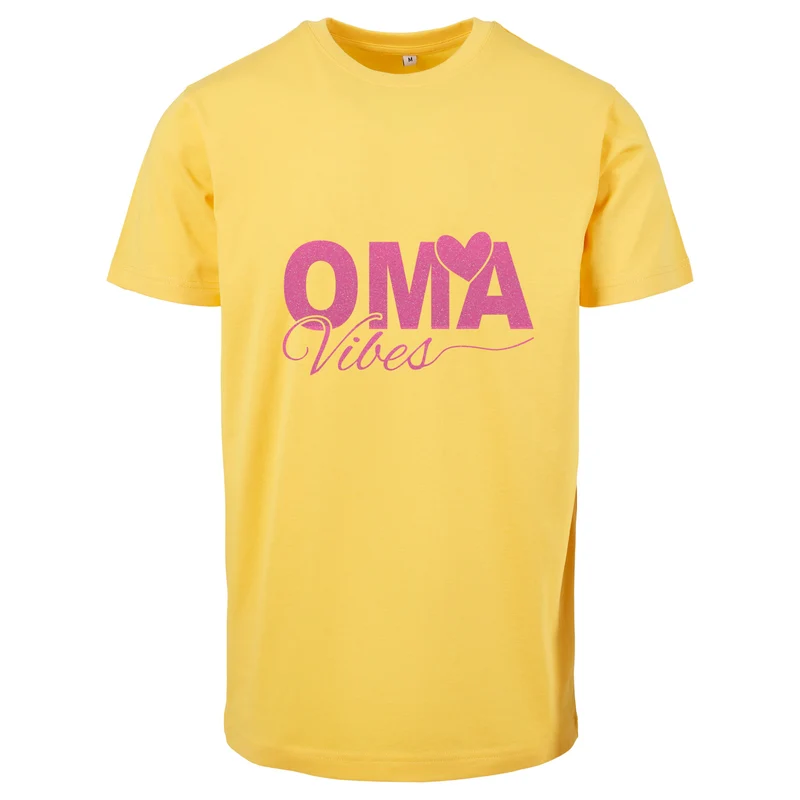 T-Shirt Shirt - Oma Vibes - Druck Neon Rosa Glitter - verschiedene Farben zur Auswahl