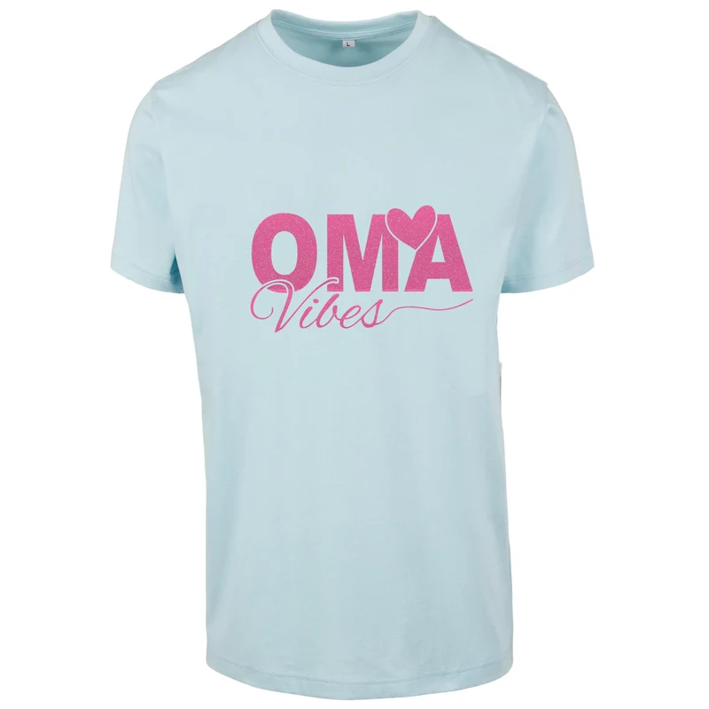 T-Shirt Shirt - Oma Vibes - Druck Neon Rosa Glitter - verschiedene Farben zur Auswahl
