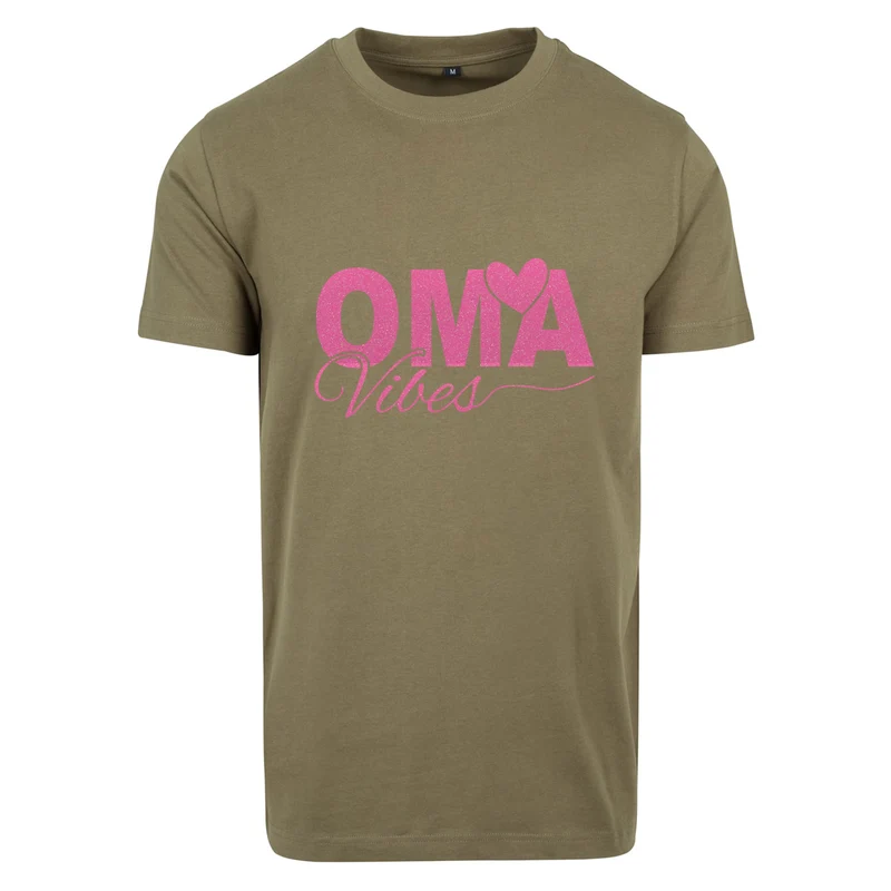 T-Shirt Shirt - Oma Vibes - Druck Neon Rosa Glitter - verschiedene Farben zur Auswahl