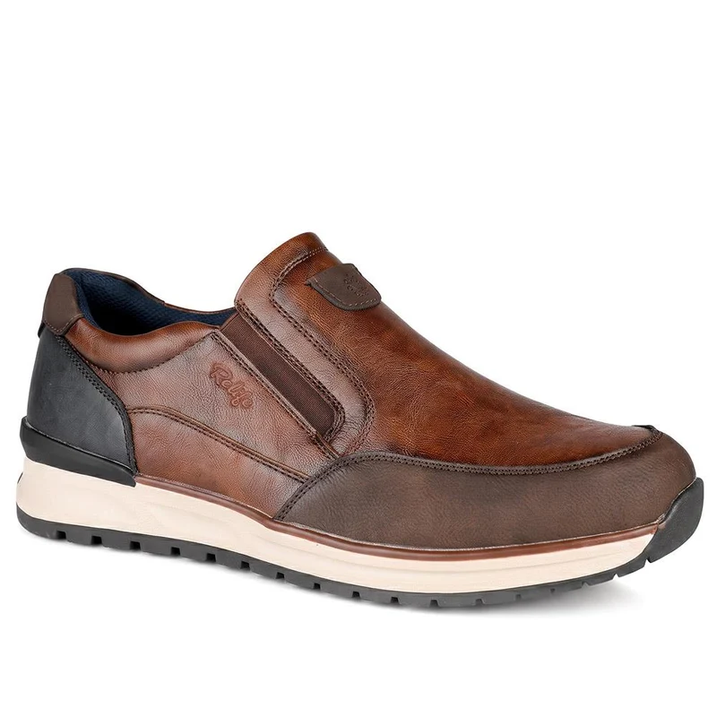Relife Extra Wide Slip On Trainers - RELIF44008 / 329 859 - Cognac