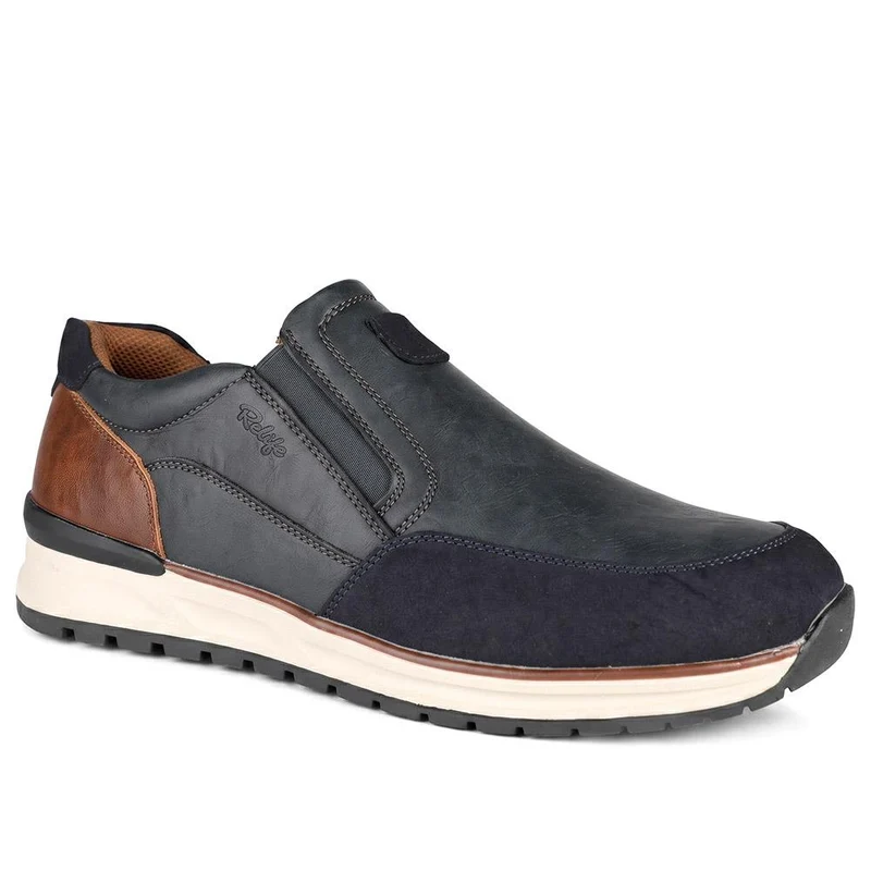Relife Extra Wide Slip On Trainers - RELIF44008 / 329 859 - Navy