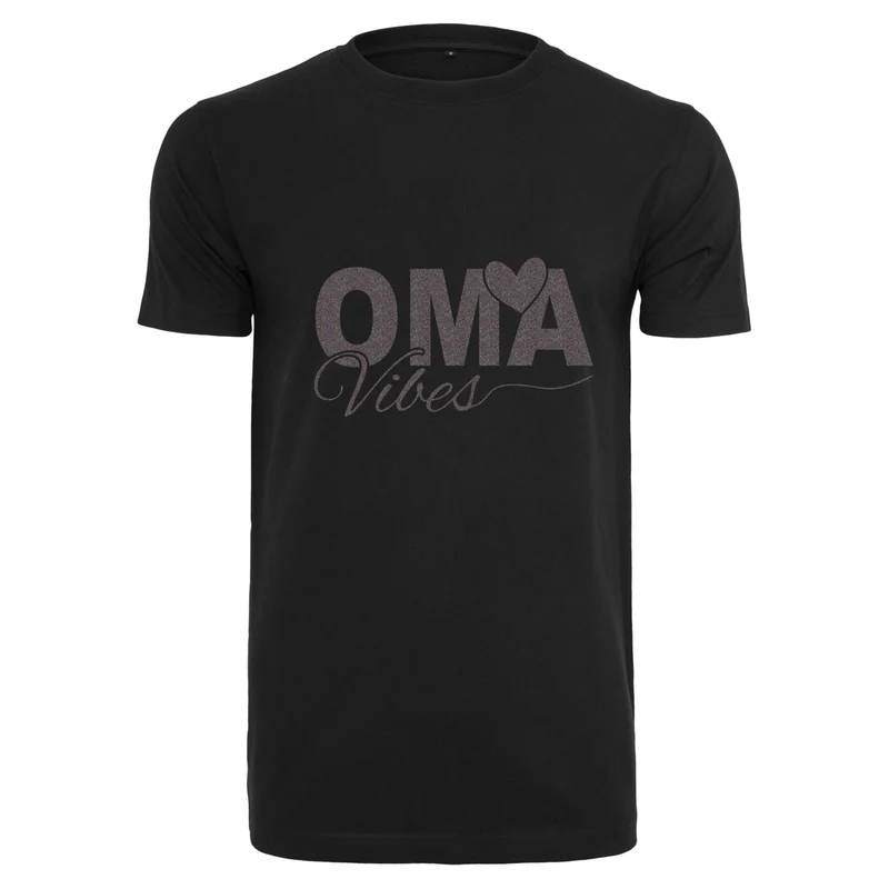 T-Shirt Shirt - Oma Vibes - Druck Multicolor Glitter - verschiedene Farben zur Auswahl