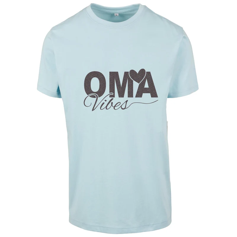 T-Shirt Shirt - Oma Vibes - Druck Multicolor Glitter - verschiedene Farben zur Auswahl