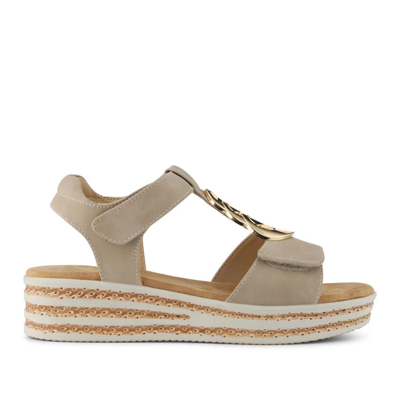 Wide-Fit Dual-Touch-Fasten Sandals - WBINS41110 / 327 618 - Beige