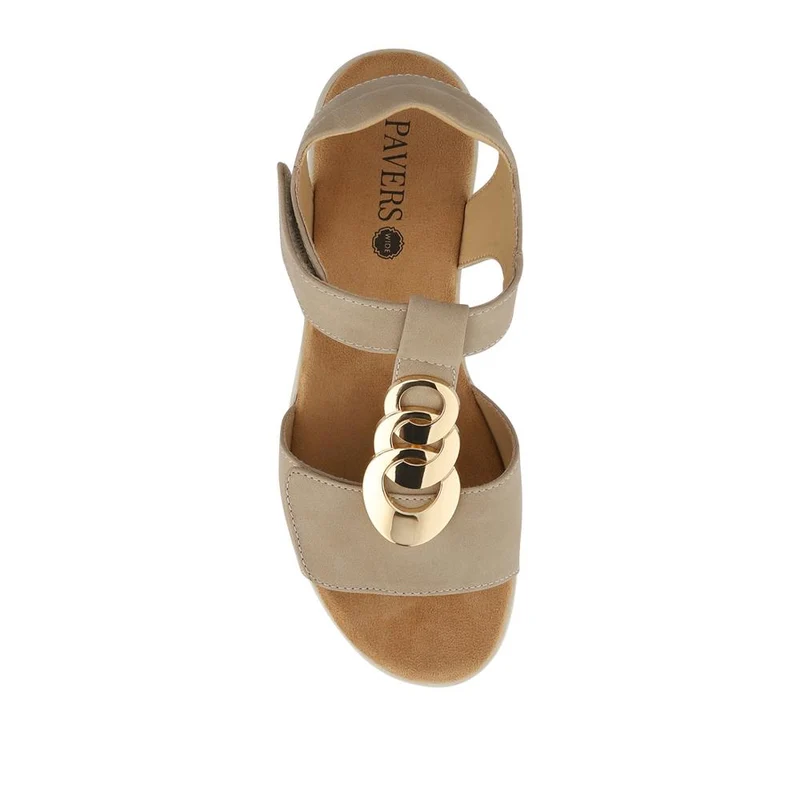 Wide-Fit Dual-Touch-Fasten Sandals - WBINS41110 / 327 618 - Beige