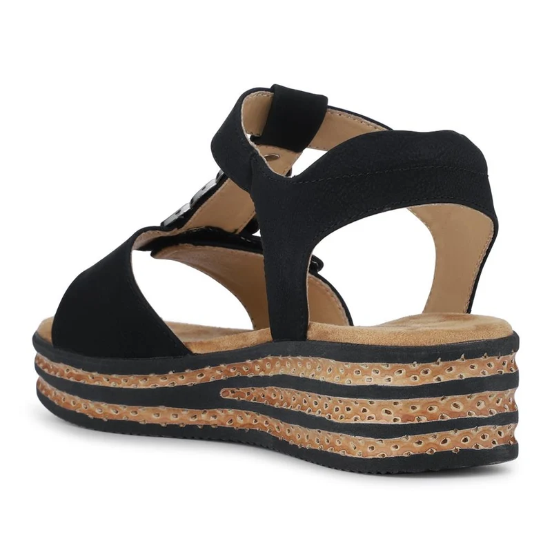 Wide-Fit Dual-Touch-Fasten Sandals - WBINS41110 / 327 618 - Black