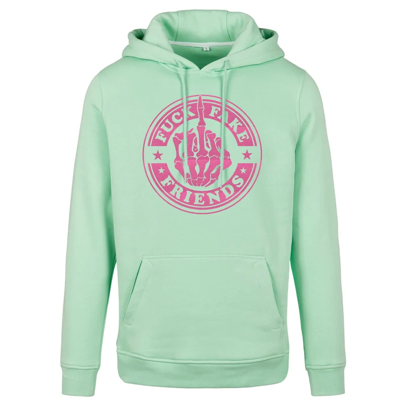 Hoodie - Fuck Fake Friends - Druck Neon Rosa - verschiedene Farben zur Auswahl