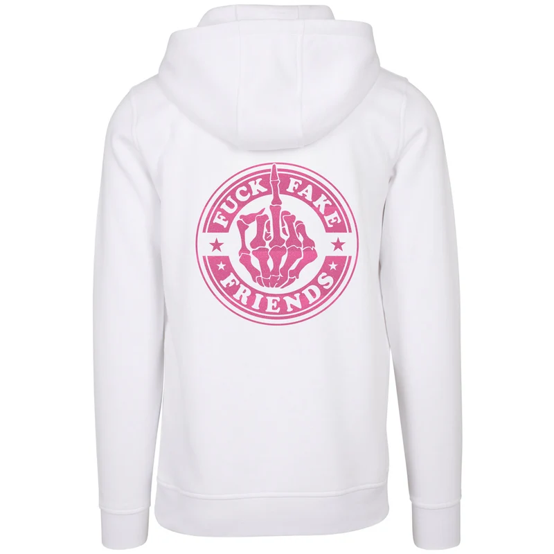 Hoodie - Fuck Fake Friends - Druck Neon Rosa - verschiedene Farben zur Auswahl