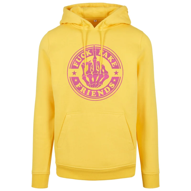 Hoodie - Fuck Fake Friends - Druck Neon Rosa - verschiedene Farben zur Auswahl