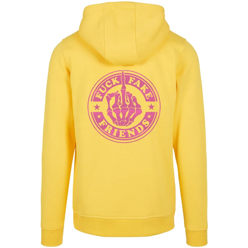 Hoodie - Fuck Fake Friends - Druck Neon Rosa - verschiedene Farben zur Auswahl
