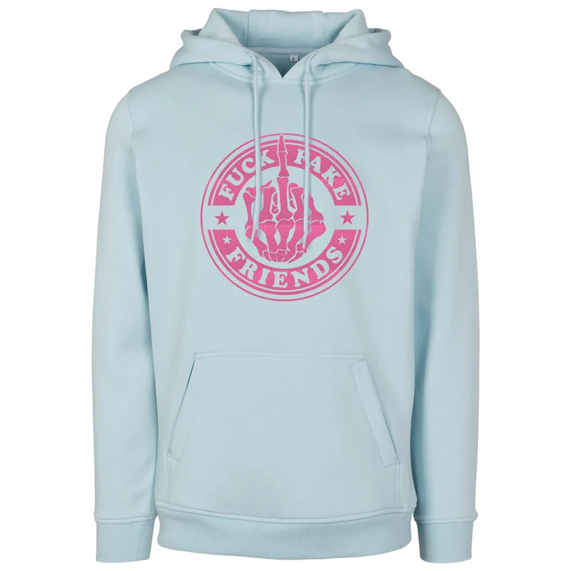 Hoodie - Fuck Fake Friends - Druck Neon Rosa - verschiedene Farben zur Auswahl