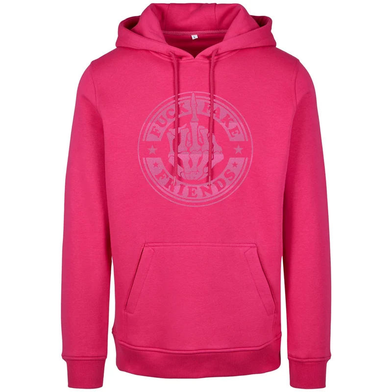 Hoodie - Fuck Fake Friends - Druck Neon Rosa - verschiedene Farben zur Auswahl