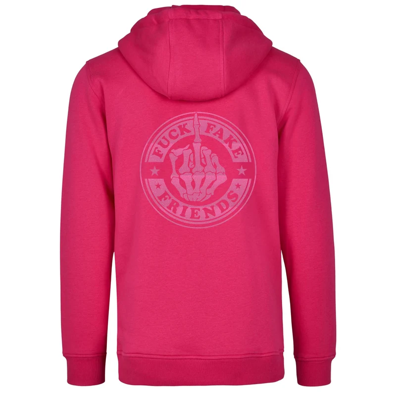 Hoodie - Fuck Fake Friends - Druck Neon Rosa - verschiedene Farben zur Auswahl
