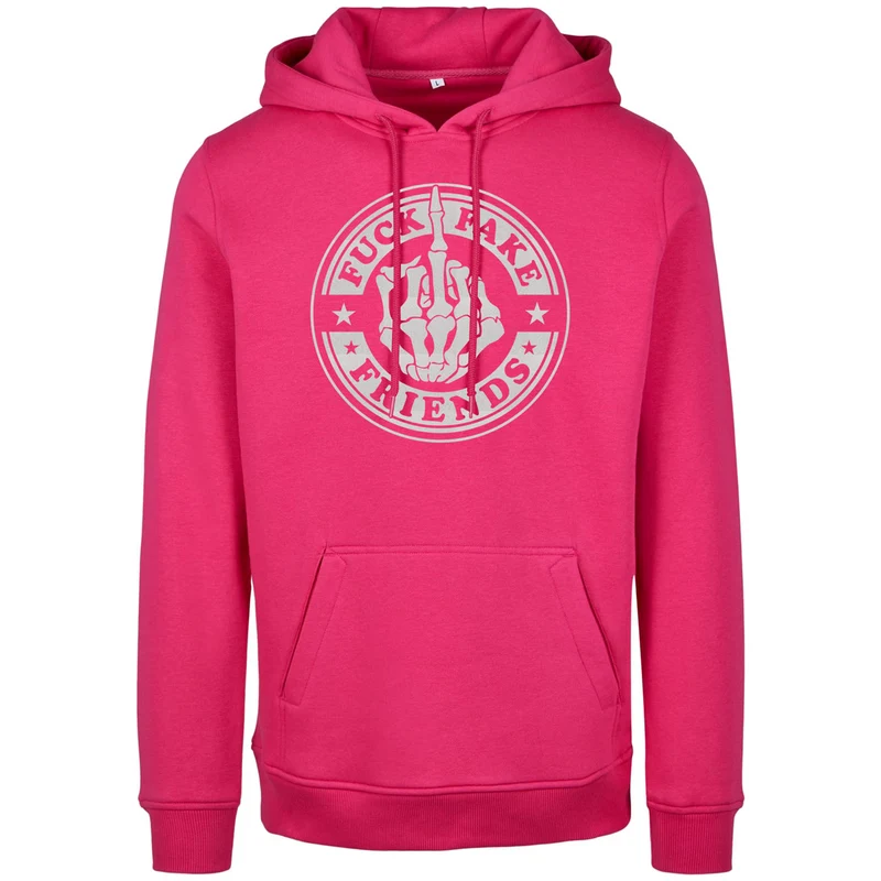 Hoodie - Fuck Fake Friends - Druck Weiß Rainbow - verschiedene Farben zur Auswahl