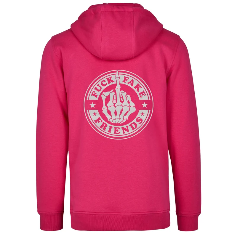 Hoodie - Fuck Fake Friends - Druck Weiß Rainbow - verschiedene Farben zur Auswahl