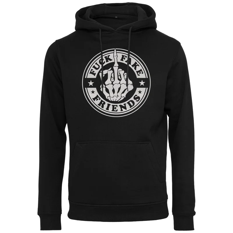 Hoodie - Fuck Fake Friends - Druck Weiß Rainbow - verschiedene Farben zur Auswahl