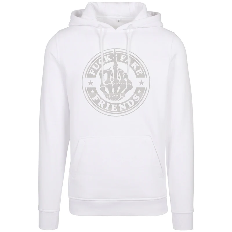 Hoodie - Fuck Fake Friends - Druck Weiß Rainbow - verschiedene Farben zur Auswahl
