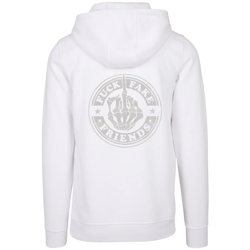 Hoodie - Fuck Fake Friends - Druck Weiß Rainbow - verschiedene Farben zur Auswahl