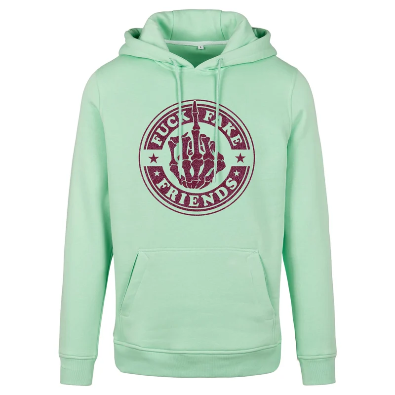 Hoodie - Fuck Fake Friends - Druck Pink - verschiedene Farben zur Auswahl