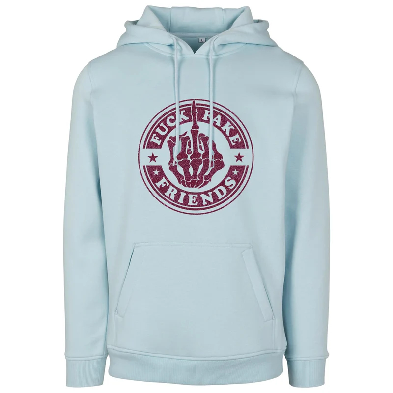 Hoodie - Fuck Fake Friends - Druck Pink - verschiedene Farben zur Auswahl