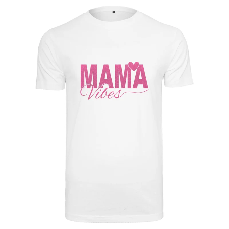 T-Shirt - Mama Vibes - Druck Neon Rosa - verschiedene Farben zur Auswahl
