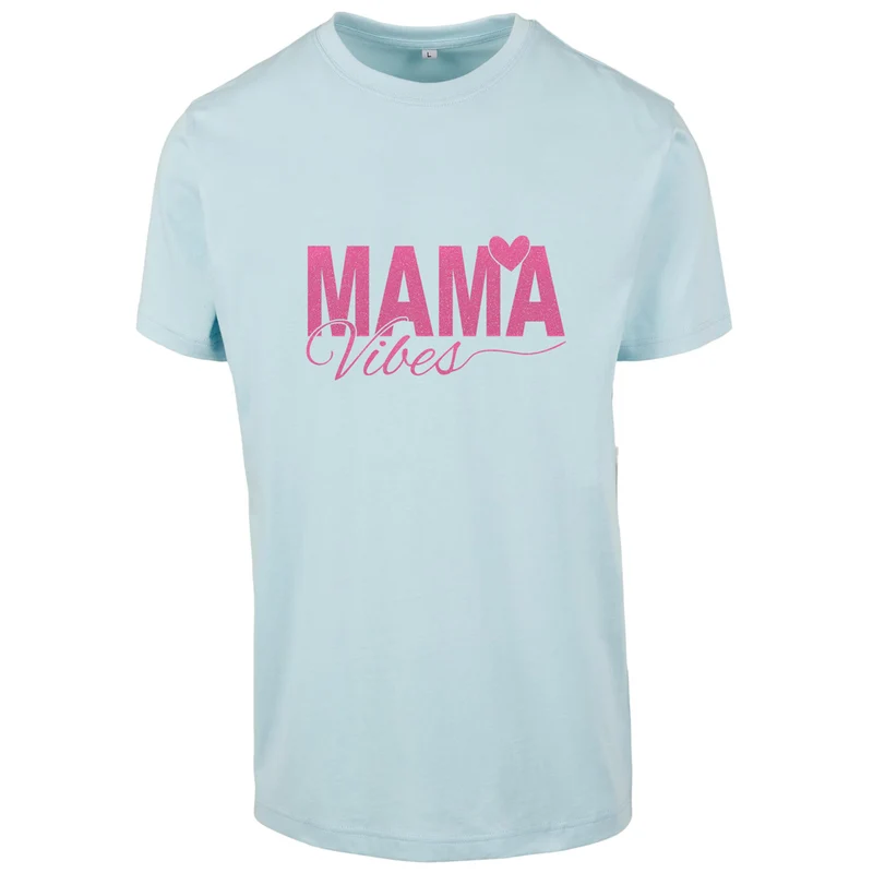 T-Shirt - Mama Vibes - Druck Neon Rosa - verschiedene Farben zur Auswahl