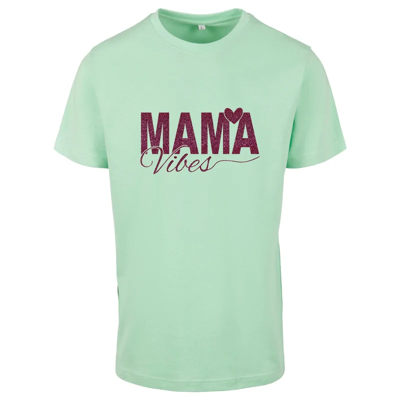 T-Shirt - Mama Vibes - Druck Pink - verschiedene Farben zur Auswahl