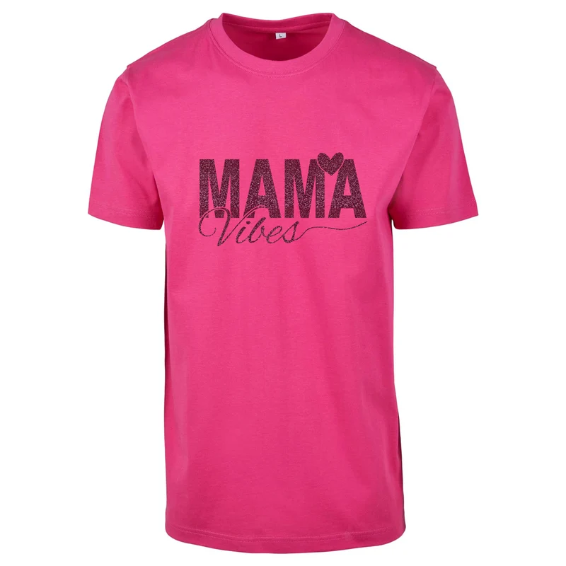 T-Shirt - Mama Vibes - Druck Pink - verschiedene Farben zur Auswahl