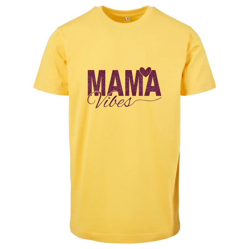 T-Shirt - Mama Vibes - Druck Pink - verschiedene Farben zur Auswahl