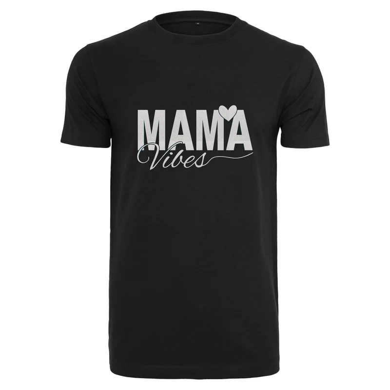 T-Shirt - Mama Vibes - Druck Weiß Rainbow - verschiedene Farben zur Auswahl